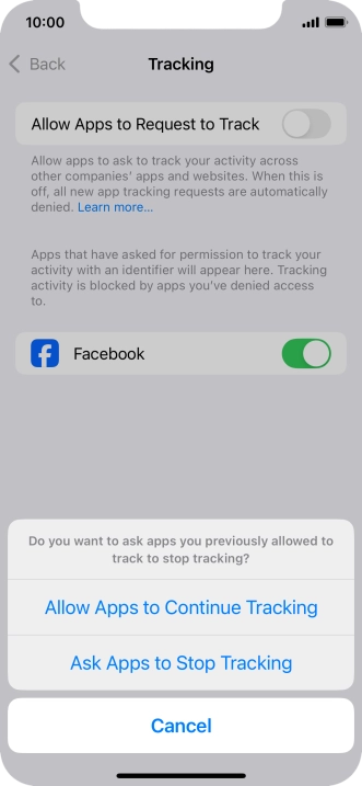 If you turn off the function, press the required setting.