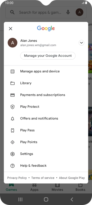 Press Manage apps and device.