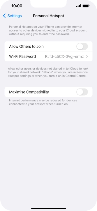 Press Wi-Fi Password and key in the required password.