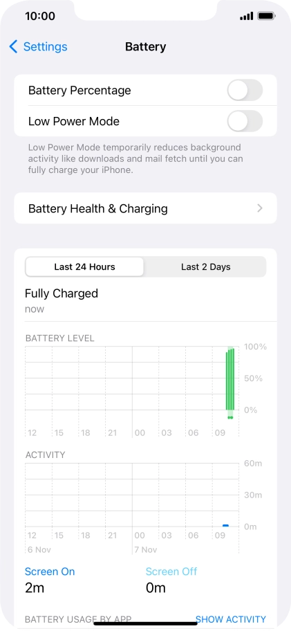 Press Battery Health & Charging.