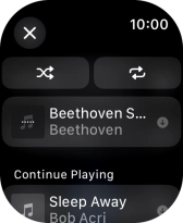Press the shuffle icon to turn the function on or off.