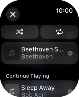 Press the shuffle icon to turn the function on or off.