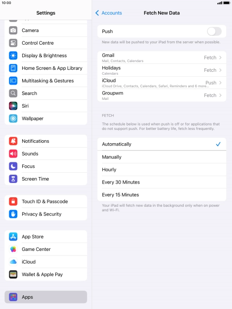 If you turn off the function, press the required setting.