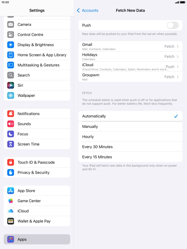 If you turn off the function, press the required setting.
