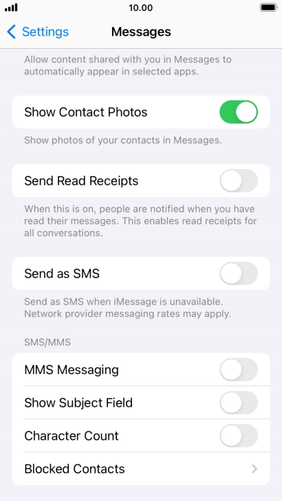 Press the indicator next to 