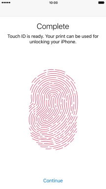 Press Continue. If you haven't previously selected a phone lock code, key in a code of your own choice twice.