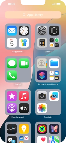 Press the required app.