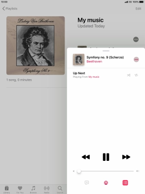 Press the shuffle icon to turn the function on or off.