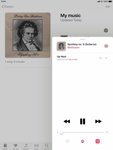 Press the shuffle icon to turn the function on or off.