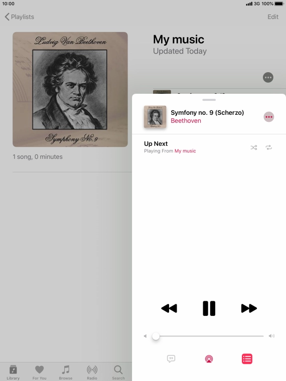 Press the shuffle icon to turn the function on or off.