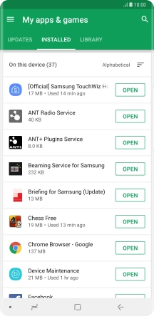 Press the required app.