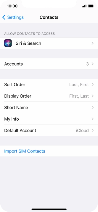 Press Import SIM Contacts.