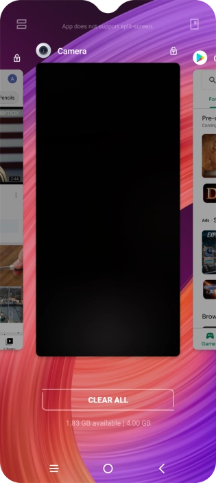 To end one running application, slide your finger upwards on the required application.
