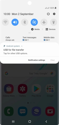 Press Tap for other USB options..