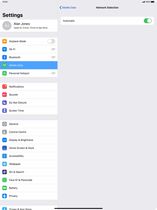 Press the indicator next to 