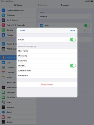 Press the indicator next to 