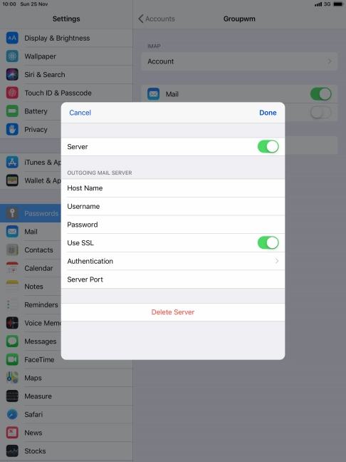 Press the indicator next to 