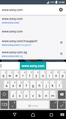 Key in the address of the required web page and press the confirm icon.