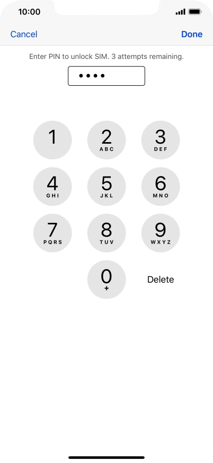 Key in your PIN and press Done.
