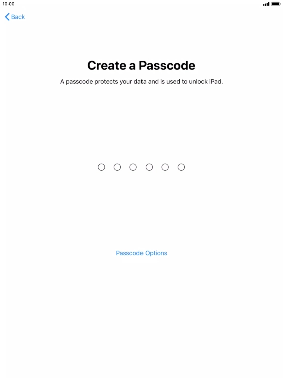 Press Passcode Options.