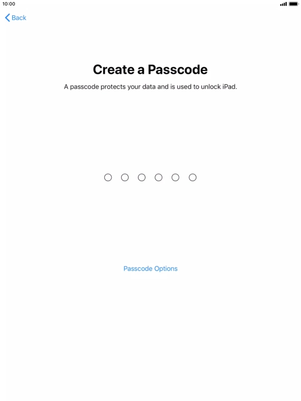 Press Passcode Options.