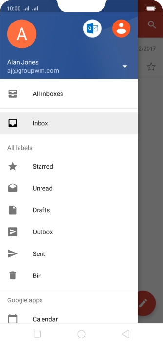Press the drop down list.
