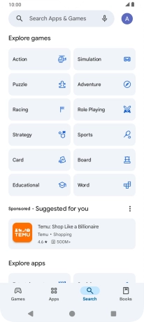 Press the search field.