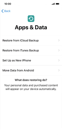 You can transfer content from an Android phone when your phone is activated for the first time and after a factory reset. When this screen is displayed, your phone is ready to transfer content from an Android phone.