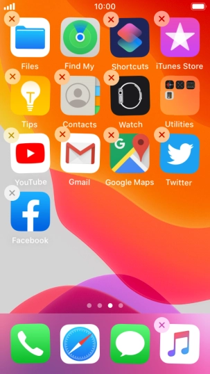 Press the delete icon next to the required app.