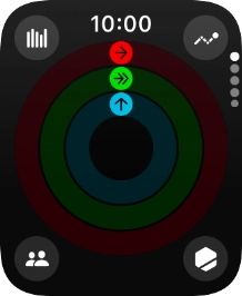 The screen will tell you how far you are from completing your daily activity goals. When the coloured rings are closed, you've reached the goals of your daily activity.