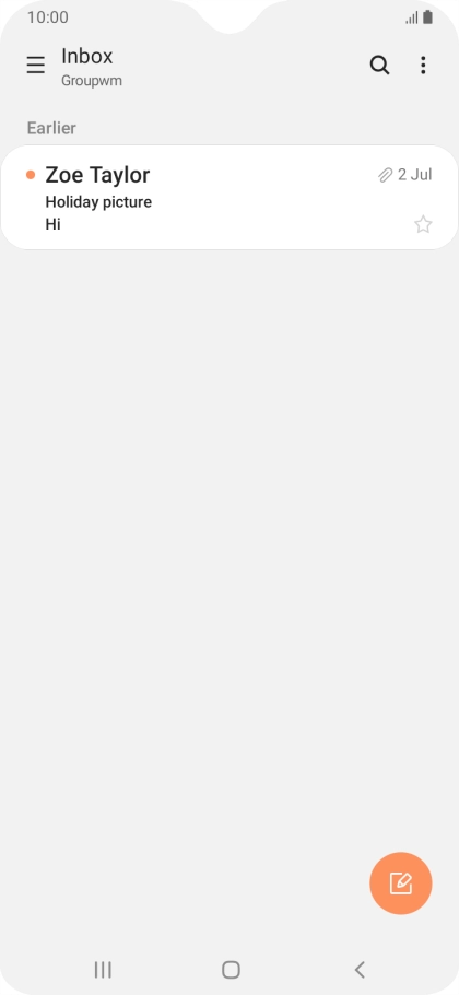 Slide your finger right starting from the left side of the screen.