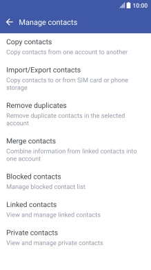 Press Import/Export contacts.
