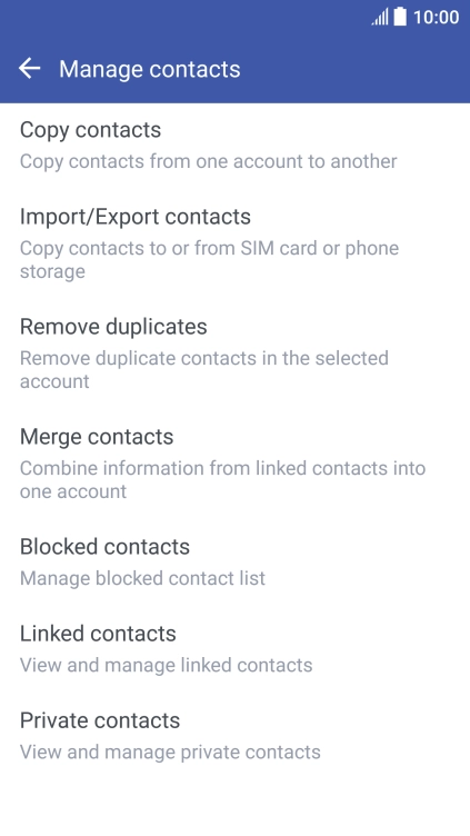 Press Import/Export contacts.