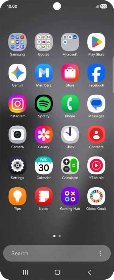 Open a supported app, e.g. Messages.
