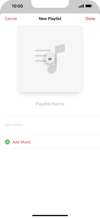 Press the text input field and key in a name for the playlist.