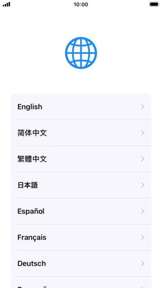 Press the required language.