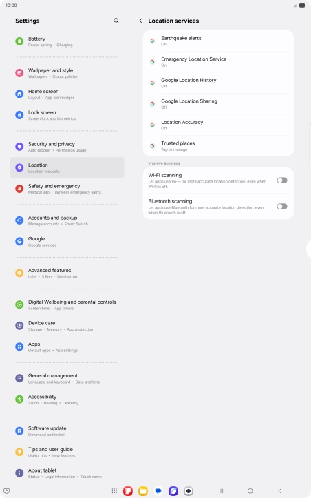 Press Location Accuracy.