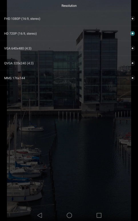 Press the required setting.