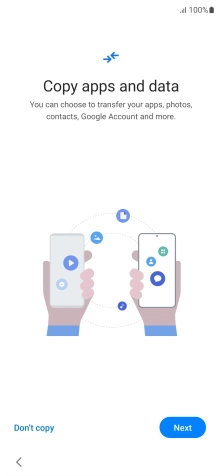Press Don't copy and follow the instructions on the screen to finish the activation.