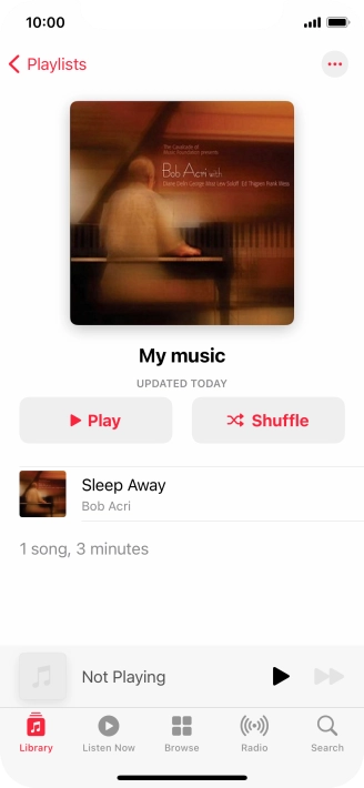 Go to the required category or playlist and press the required audio file.