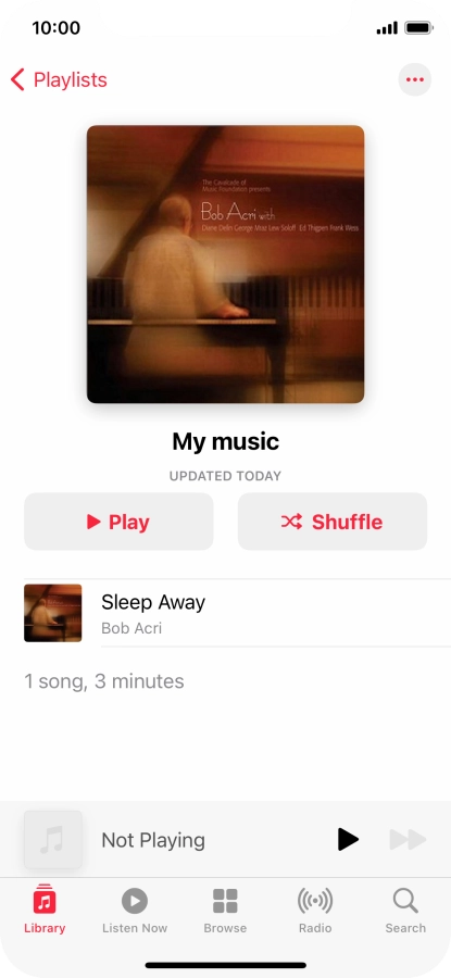 Go to the required category or playlist and press the required audio file.