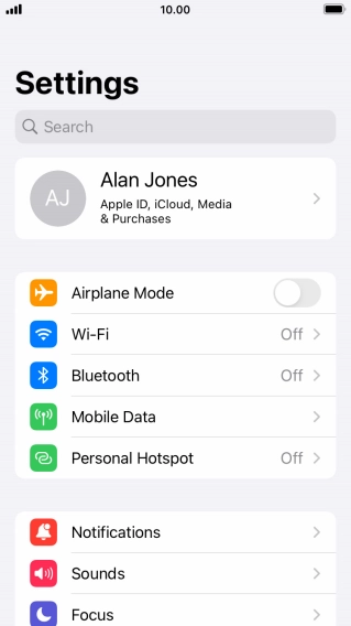 Press Personal Hotspot.