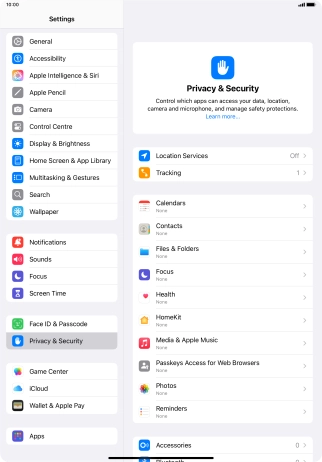 Press Location Services.