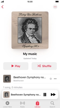 Press the song title.