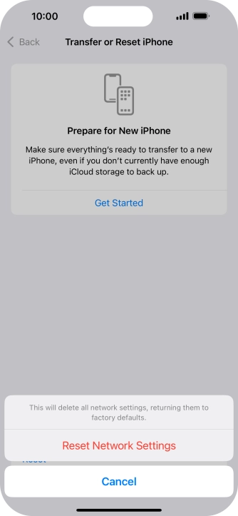 Press Reset Network Settings.
