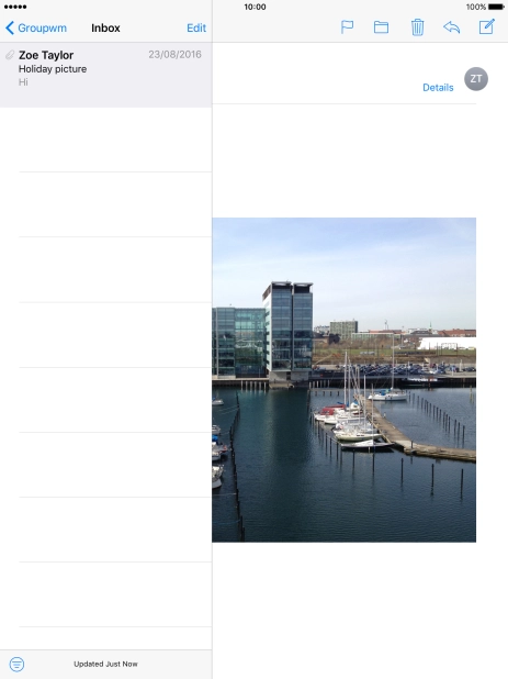 Press the new email message icon.