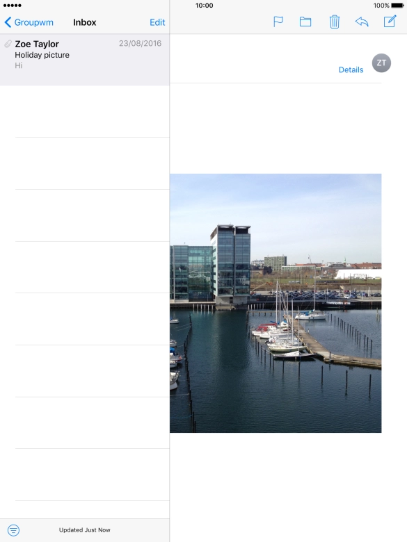 Press the new email message icon.