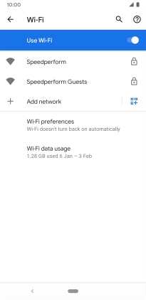 Press the required Wi-Fi network.