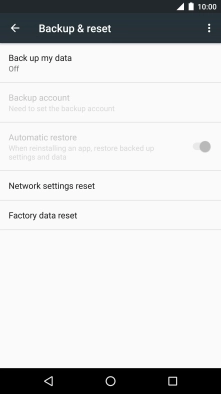 Press Factory data reset.