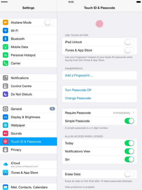 Press the indicator next to 